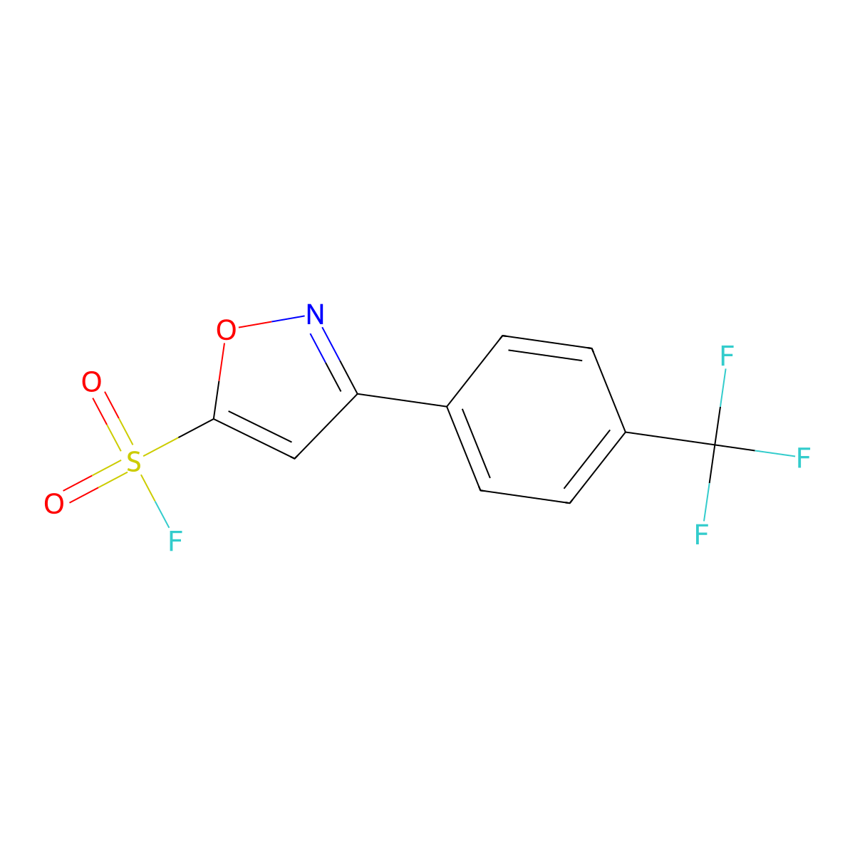 3-[4-(Trifluoromethyl)phenyl]-1,2-oxazole-5-sulfonyl fluoride molecular structure, CAS 2138334-20-8