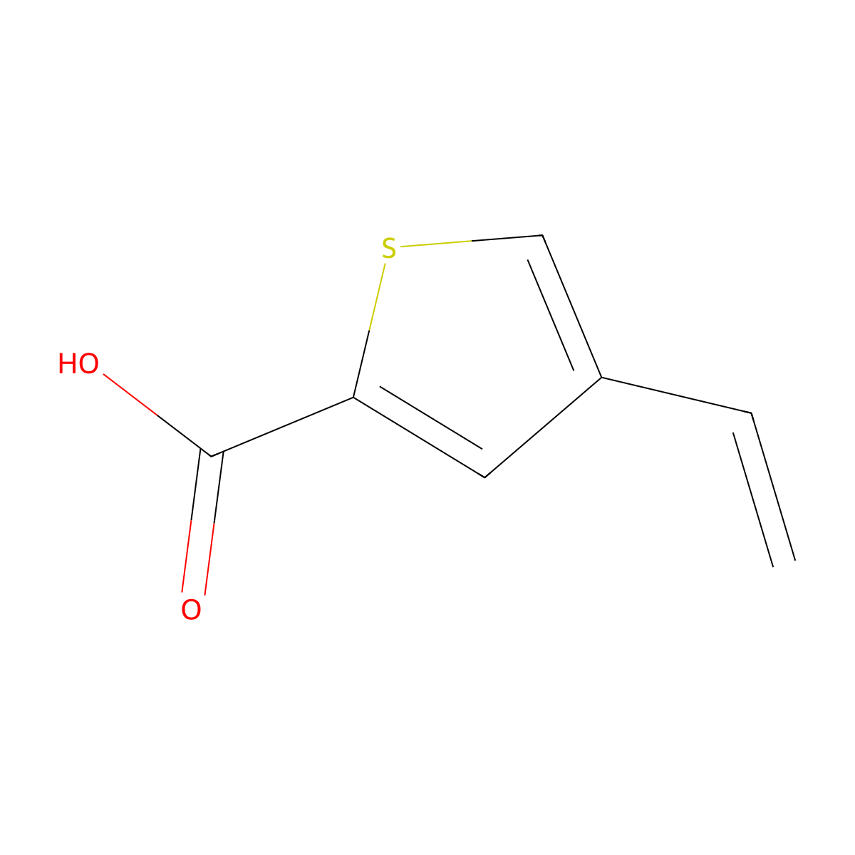 4-Ethenylthiophene-2-carboxylic acid molecular structure, CAS 2138334-56-0