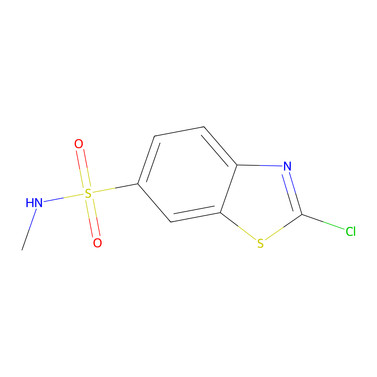 2-chloro-N-methyl-1,3-benzothiazole-6-sulfonamide molecular structure, CAS 2138334-98-0