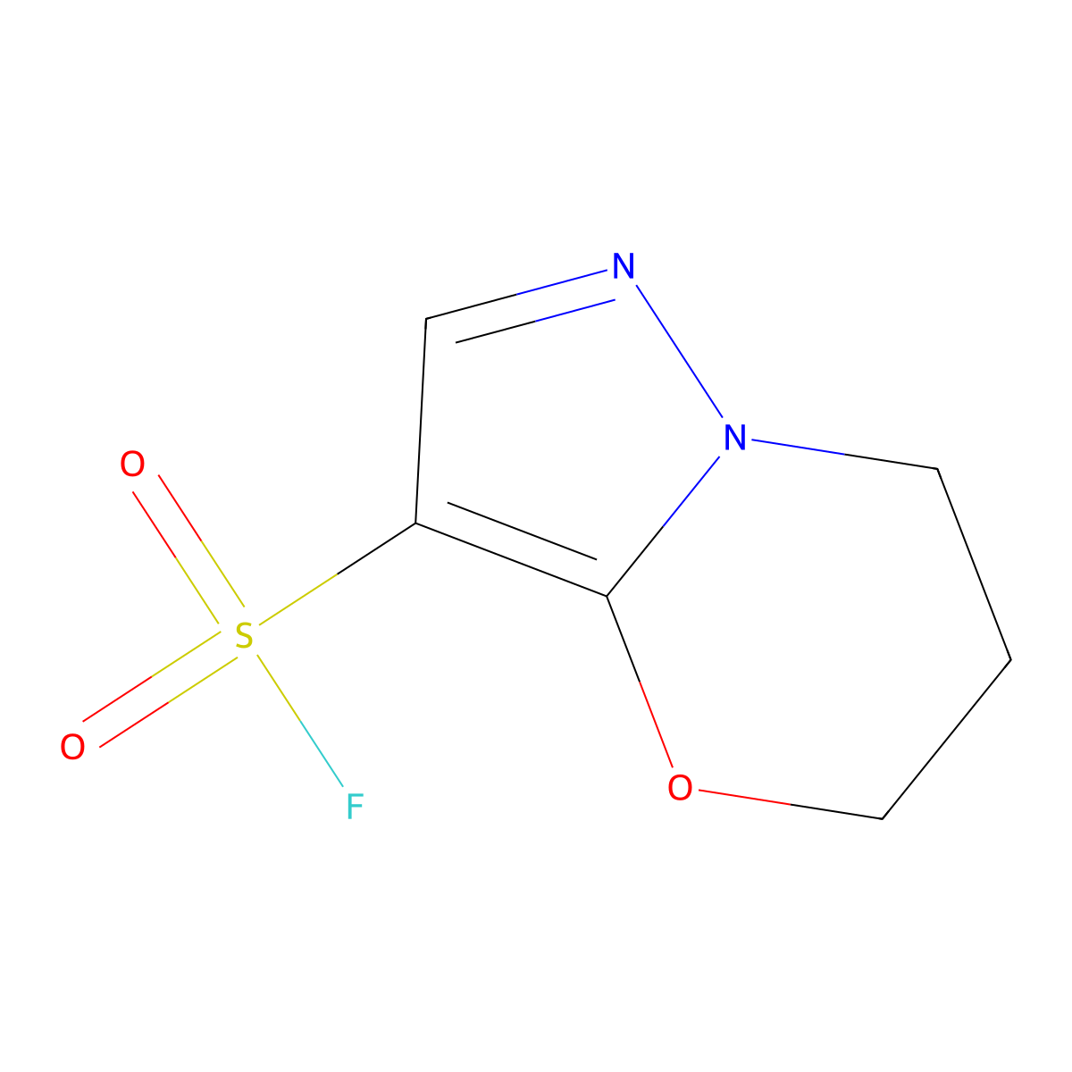 5H,6H,7H-pyrazolo[3,2-b][1,3]oxazine-3-sulfonyl fluoride molecular structure, CAS 2138335-00-7