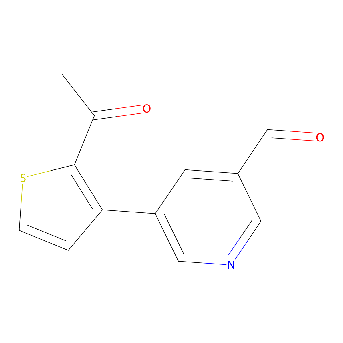 5-(2-Acetylthiophen-3-yl)pyridine-3-carbaldehyde molecular structure, CAS 2138335-34-7