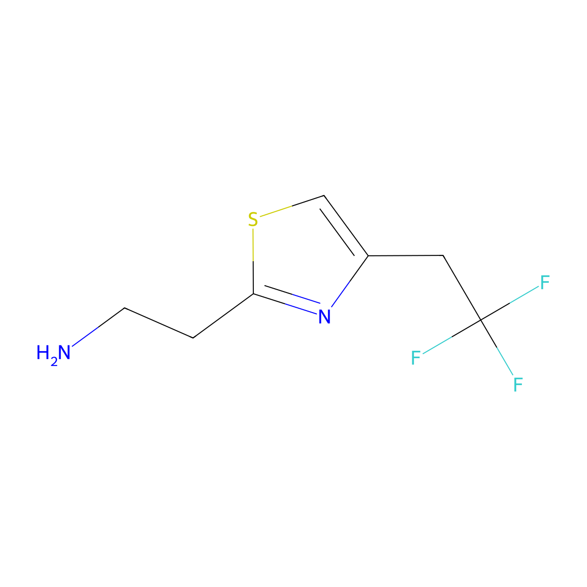2-[4-(2,2,2-Trifluoroethyl)-1,3-thiazol-2-yl]ethan-1-amine molecular structure, CAS 2138335-43-8