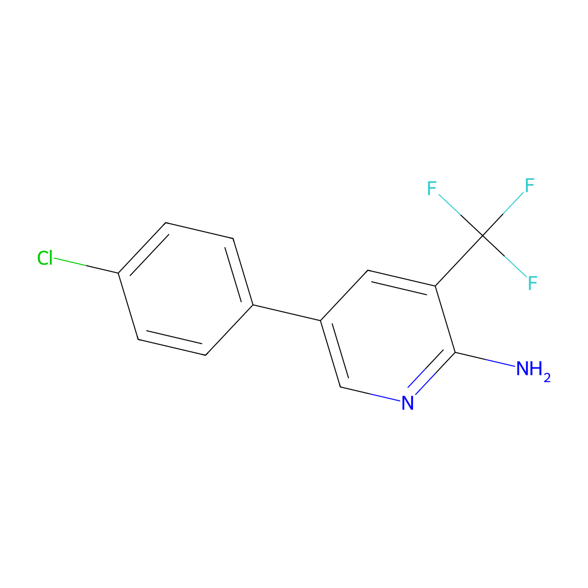 5-(4-Chlorophenyl)-3-(trifluoromethyl)pyridin-2-amine molecular structure, CAS 2138335-52-9