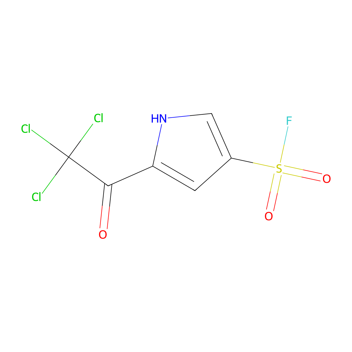 5-(trichloroacetyl)-1H-pyrrole-3-sulfonyl fluoride molecular structure, CAS 2138335-57-4