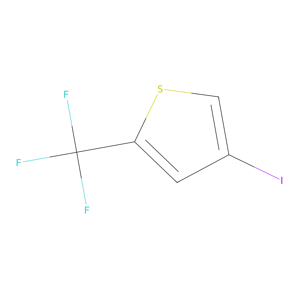 4-Iodo-2-(trifluoromethyl)thiophene molecular structure, CAS 2138335-60-9
