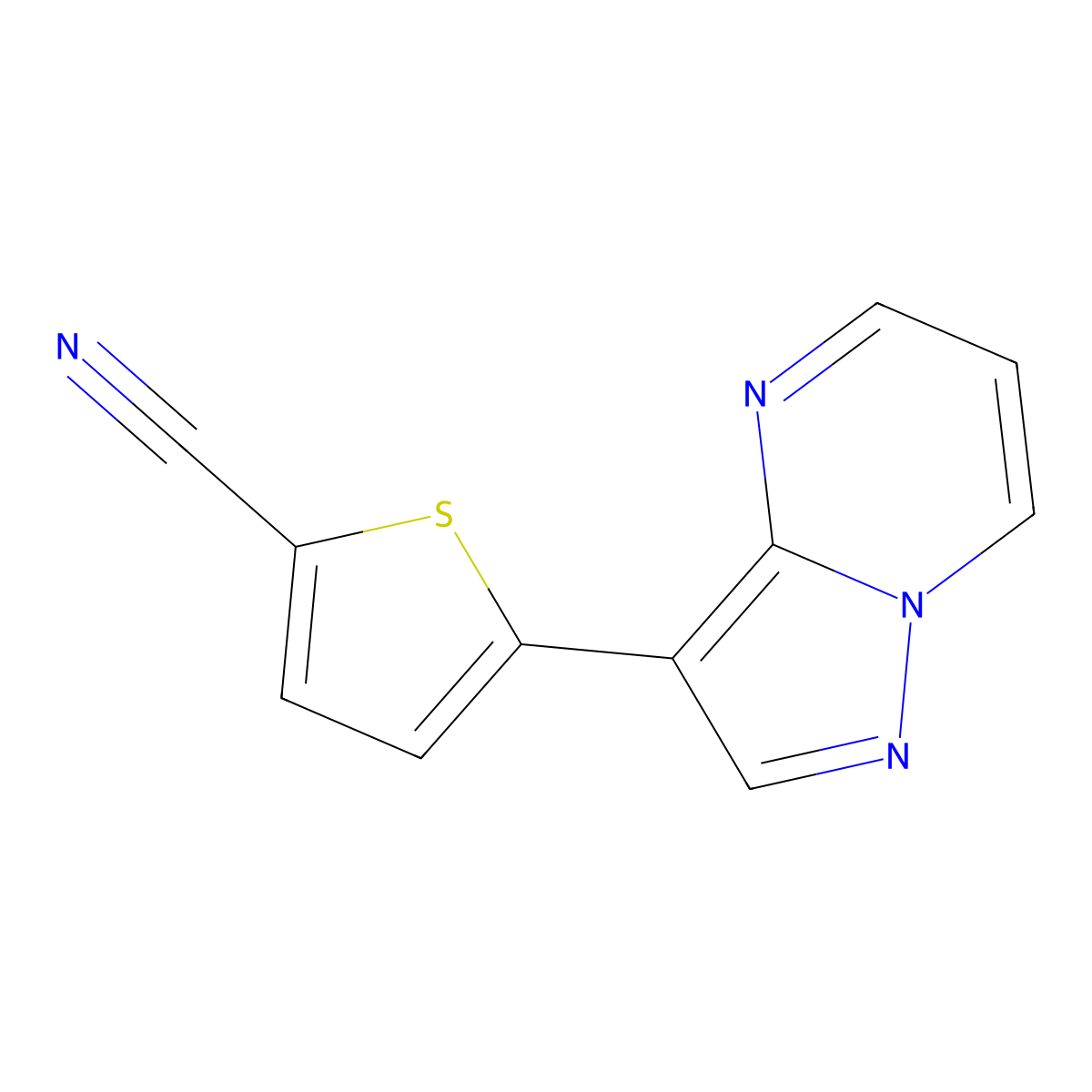 5-{Pyrazolo[1,5-a]pyrimidin-3-yl}thiophene-2-carbonitrile molecular structure, CAS 2138335-72-3