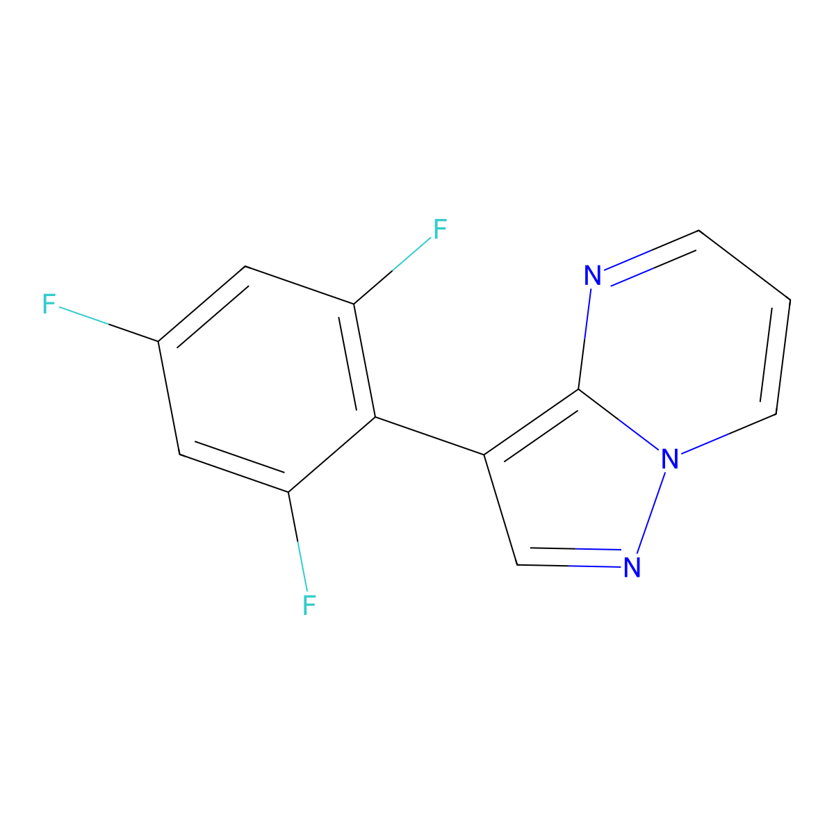 3-(2,4,6-Trifluorophenyl)pyrazolo[1,5-a]pyrimidine molecular structure, CAS 2138335-85-8