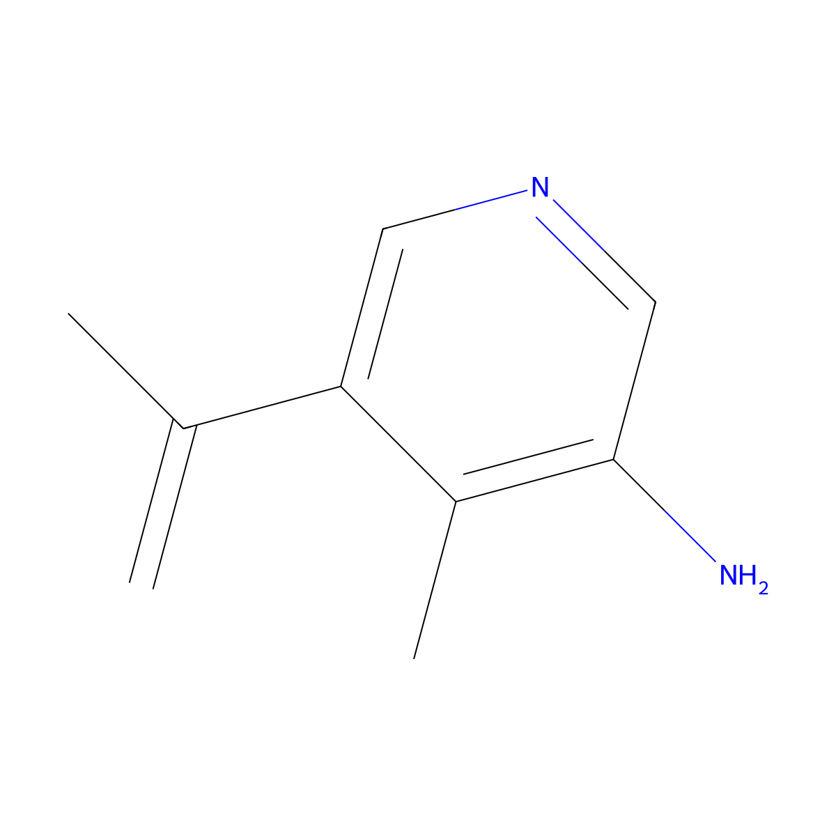 4-Methyl-5-(prop-1-en-2-yl)pyridin-3-amine molecular structure, CAS 2138336-29-3