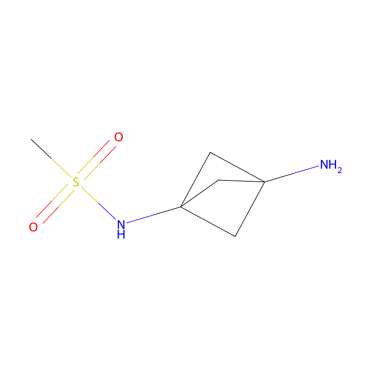 N-{3-aminobicyclo[1.1.1]pentan-1-yl}methanesulfonamide molecular structure, CAS 2138336-50-0