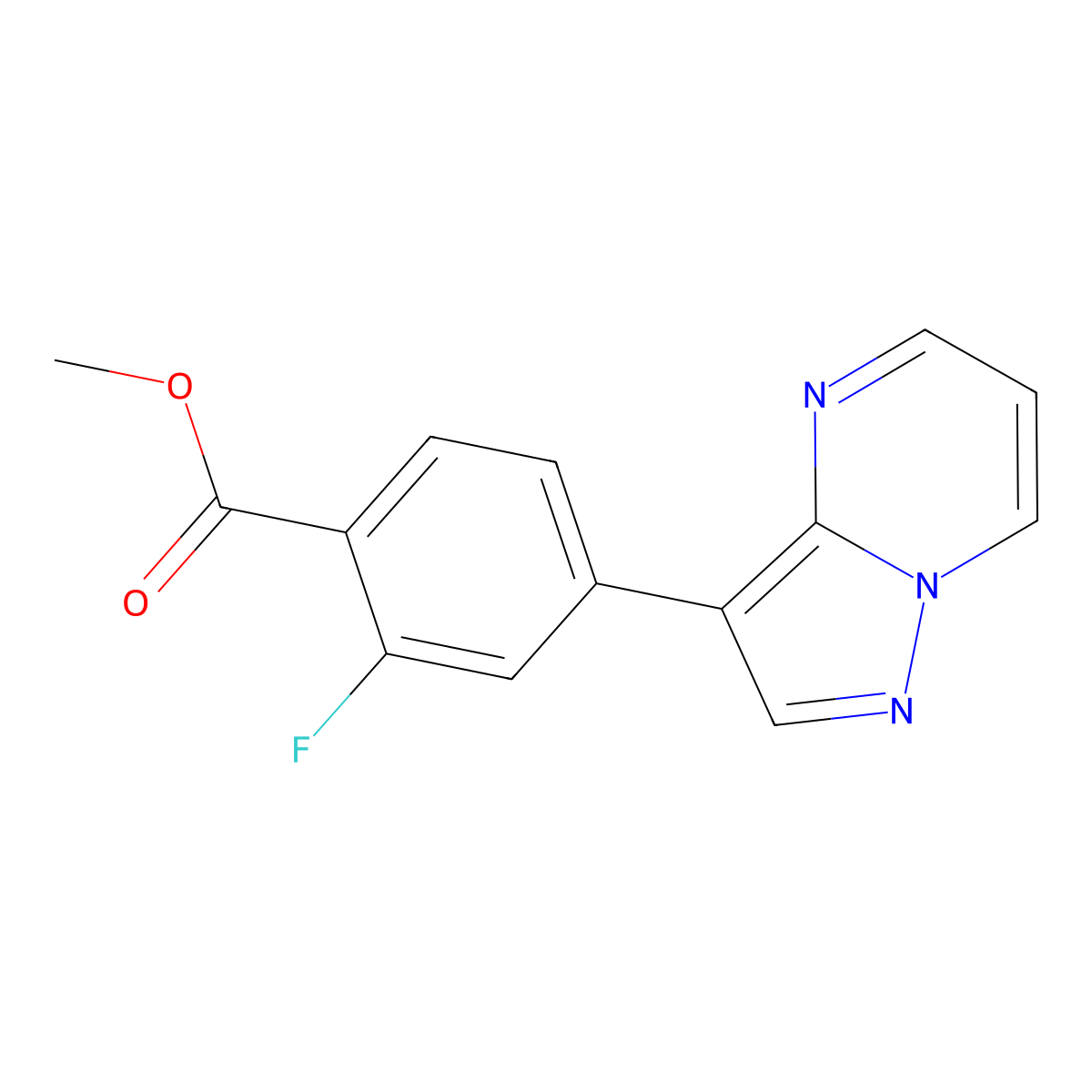 Methyl 2-fluoro-4-{pyrazolo[1,5-a]pyrimidin-3-yl}benzoate molecular structure, CAS 2138336-85-1