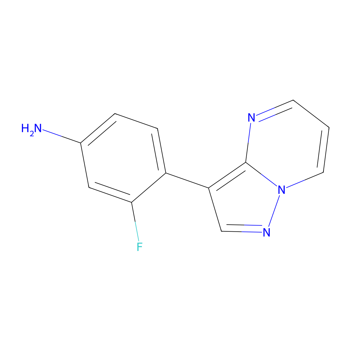 3-Fluoro-4-{pyrazolo[1,5-a]pyrimidin-3-yl}aniline molecular structure, CAS 2138336-91-9