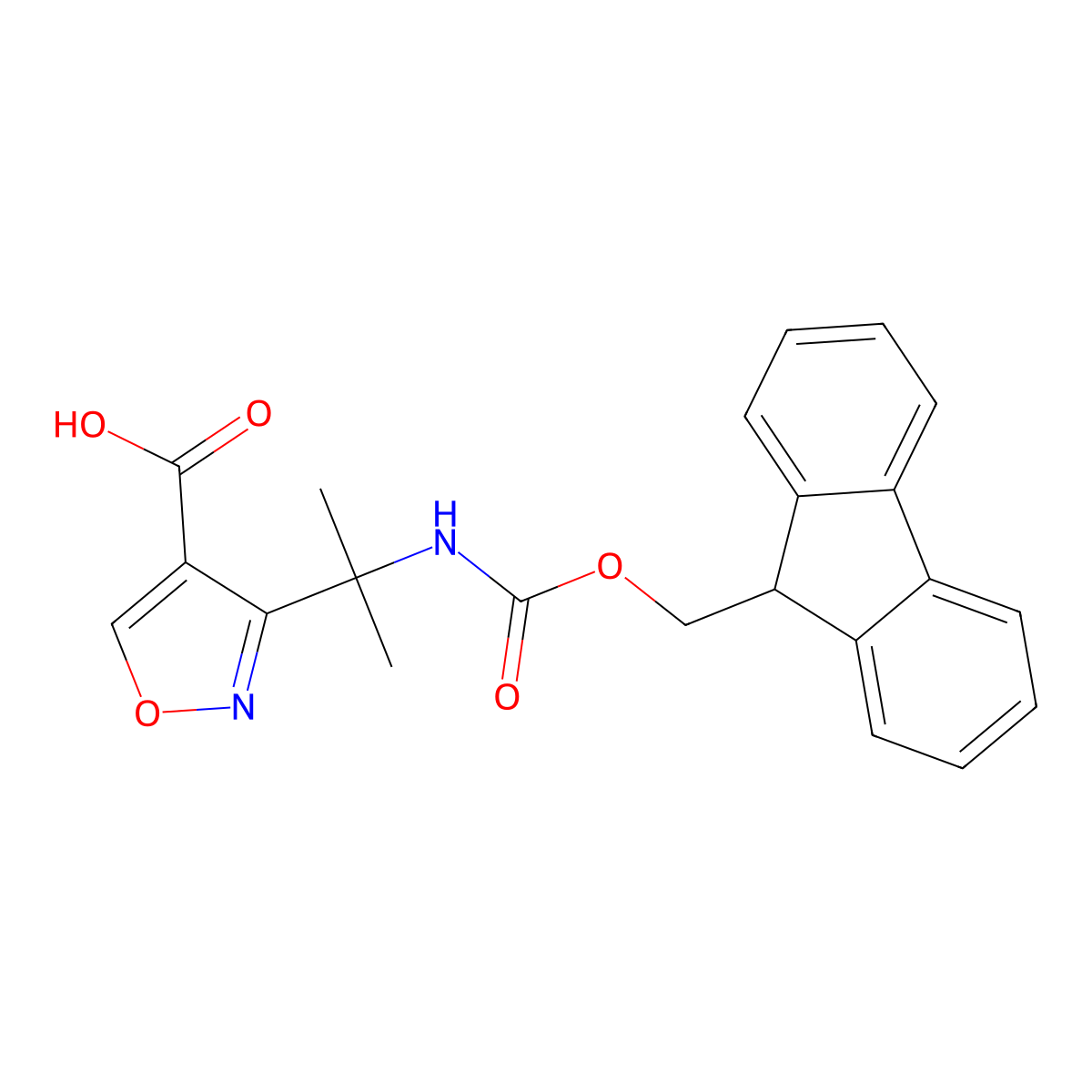 3-[2-({[(9H-fluoren-9-yl)methoxy]carbonyl}amino)propan-2-yl]-1,2-oxazole-4-carboxylic acid molecular structure, CAS 2138337-07-0