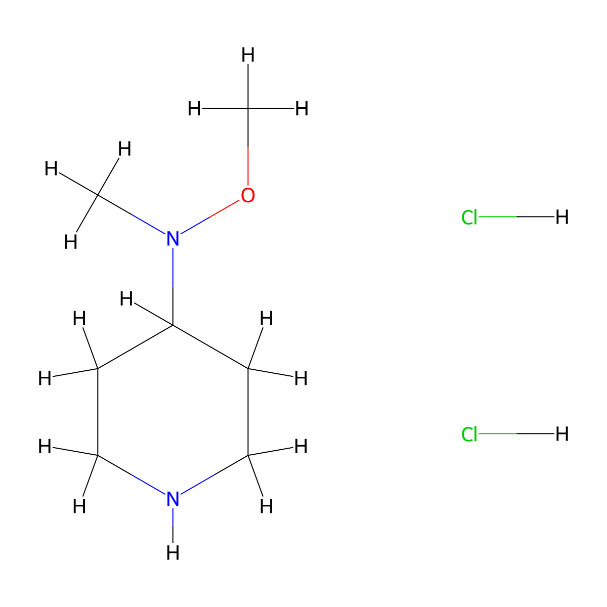 N-methoxy-N-methylpiperidin-4-amine dihydrochloride molecular structure, CAS 2138337-49-0