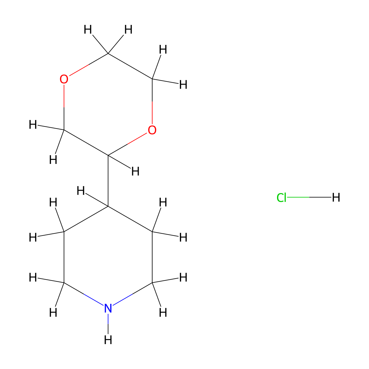 4-(1,4-Dioxan-2-yl)piperidine hydrochloride molecular structure, CAS 2138337-86-5