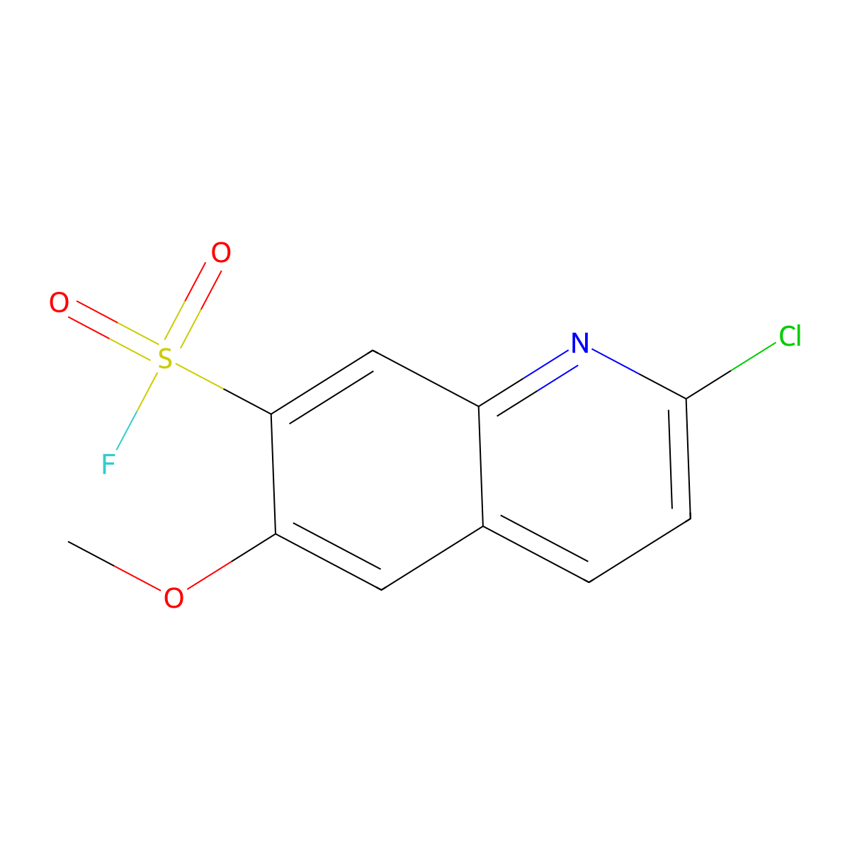 2-Chloro-6-methoxyquinoline-7-sulfonyl fluoride molecular structure, CAS 2138340-35-7