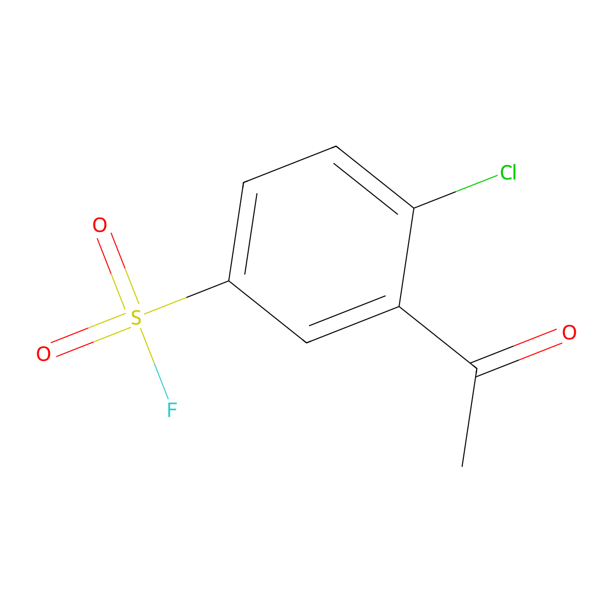 3-Acetyl-4-chlorobenzene-1-sulfonyl fluoride molecular structure, CAS 2138340-61-9