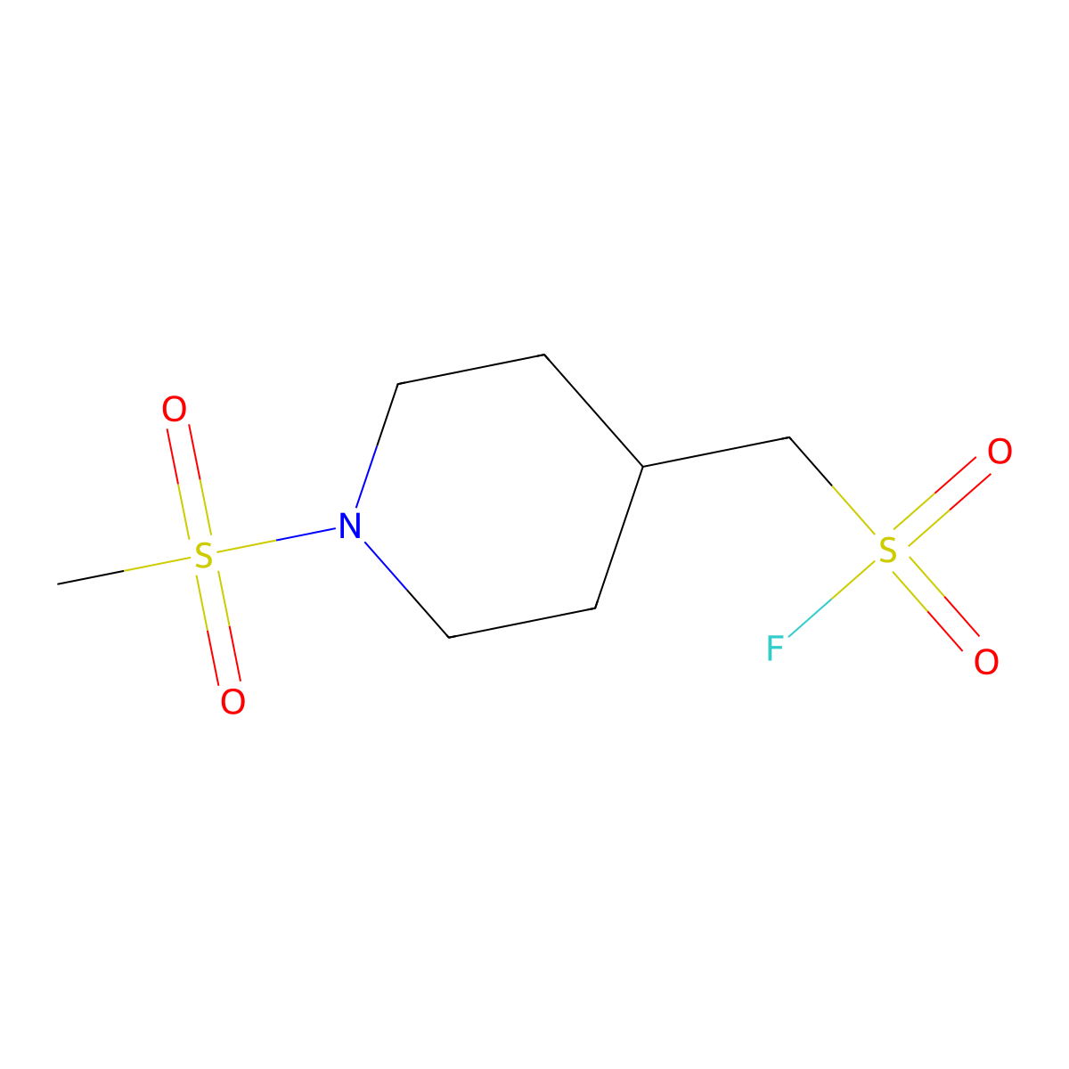 (1-Methanesulfonylpiperidin-4-yl)methanesulfonyl fluoride molecular structure, CAS 2138342-18-2