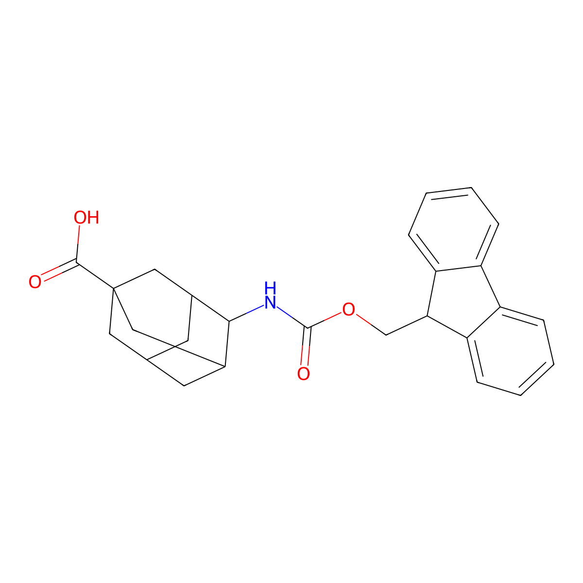 4-({[(9H-fluoren-9-yl)methoxy]carbonyl}amino)adamantane-1-carboxylic acid molecular structure, CAS 2138342-19-3