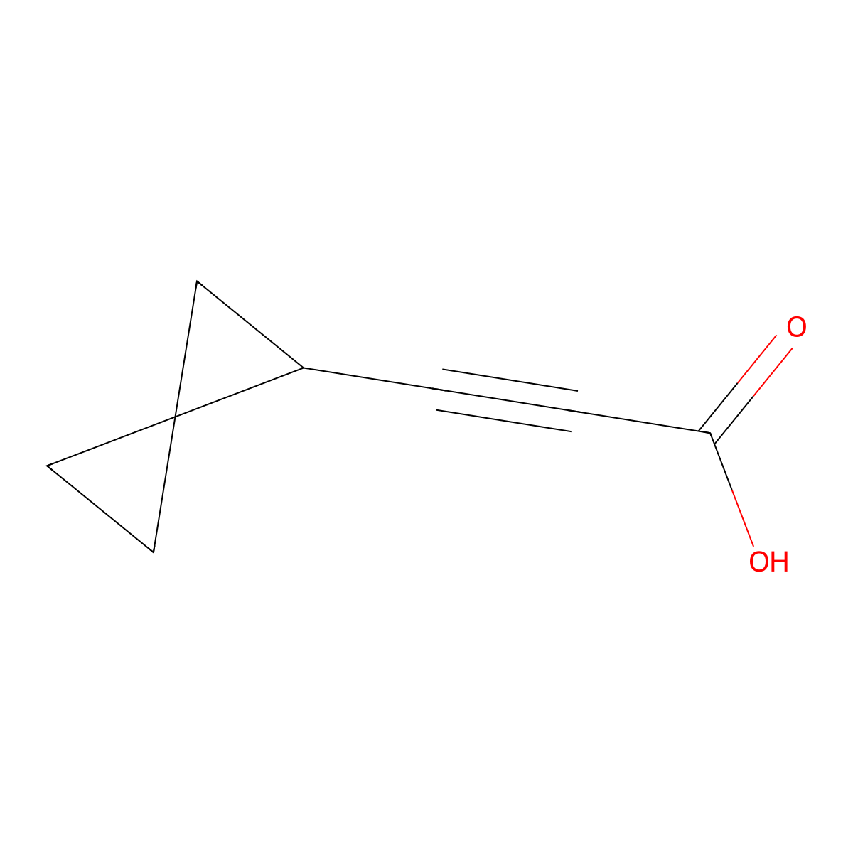 3-(Spiro(2.2)pentan-1-yl)prop-2-ynoic acid molecular structure, CAS 2138342-82-0