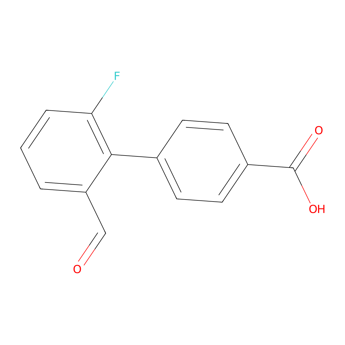 4-(2-Fluoro-6-formylphenyl)benzoic acid molecular structure, CAS 2138342-97-7