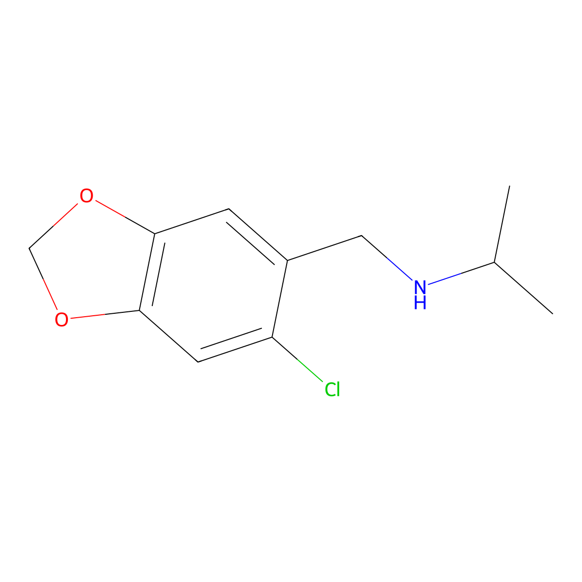 [(6-Chloro-1,3-dioxaindan-5-yl)methyl](propan-2-yl)amine molecular structure, CAS 2138343-02-7