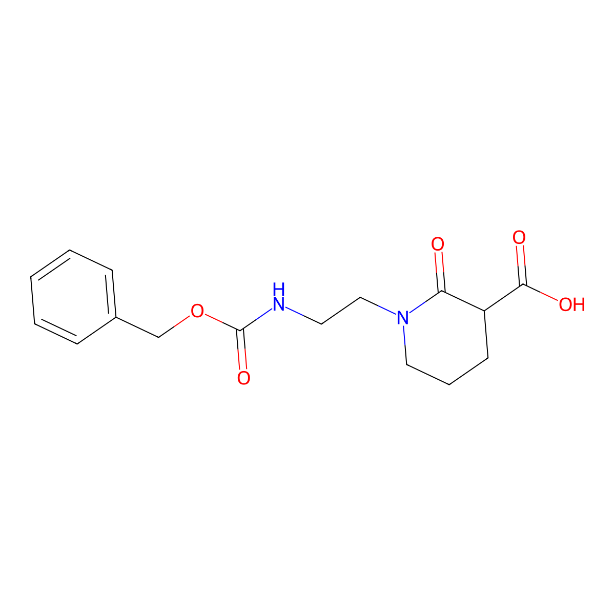 1-(2-{[(Benzyloxy)carbonyl]amino}ethyl)-2-oxopiperidine-3-carboxylic acid molecular structure, CAS 2138344-08-6