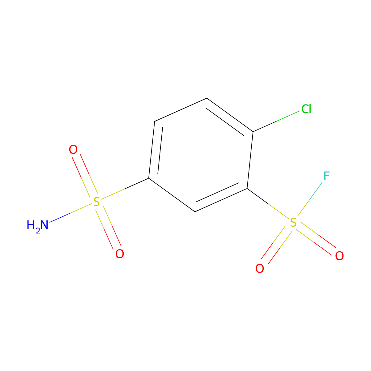 2-Chloro-5-sulfamoylbenzene-1-sulfonyl fluoride molecular structure, CAS 2138345-05-6