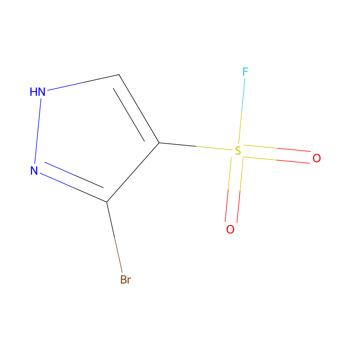 3-bromo-1H-pyrazole-4-sulfonyl fluoride molecular structure, CAS 2138345-13-6