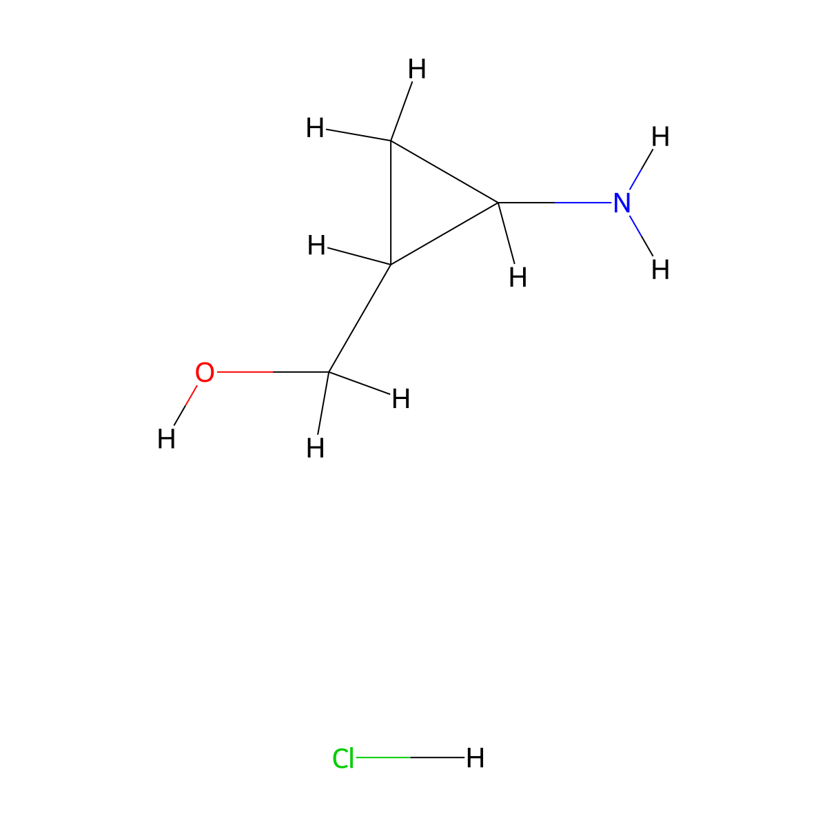 (2-Aminocyclopropyl)methanol hydrochloride molecular structure, CAS 2138345-68-1