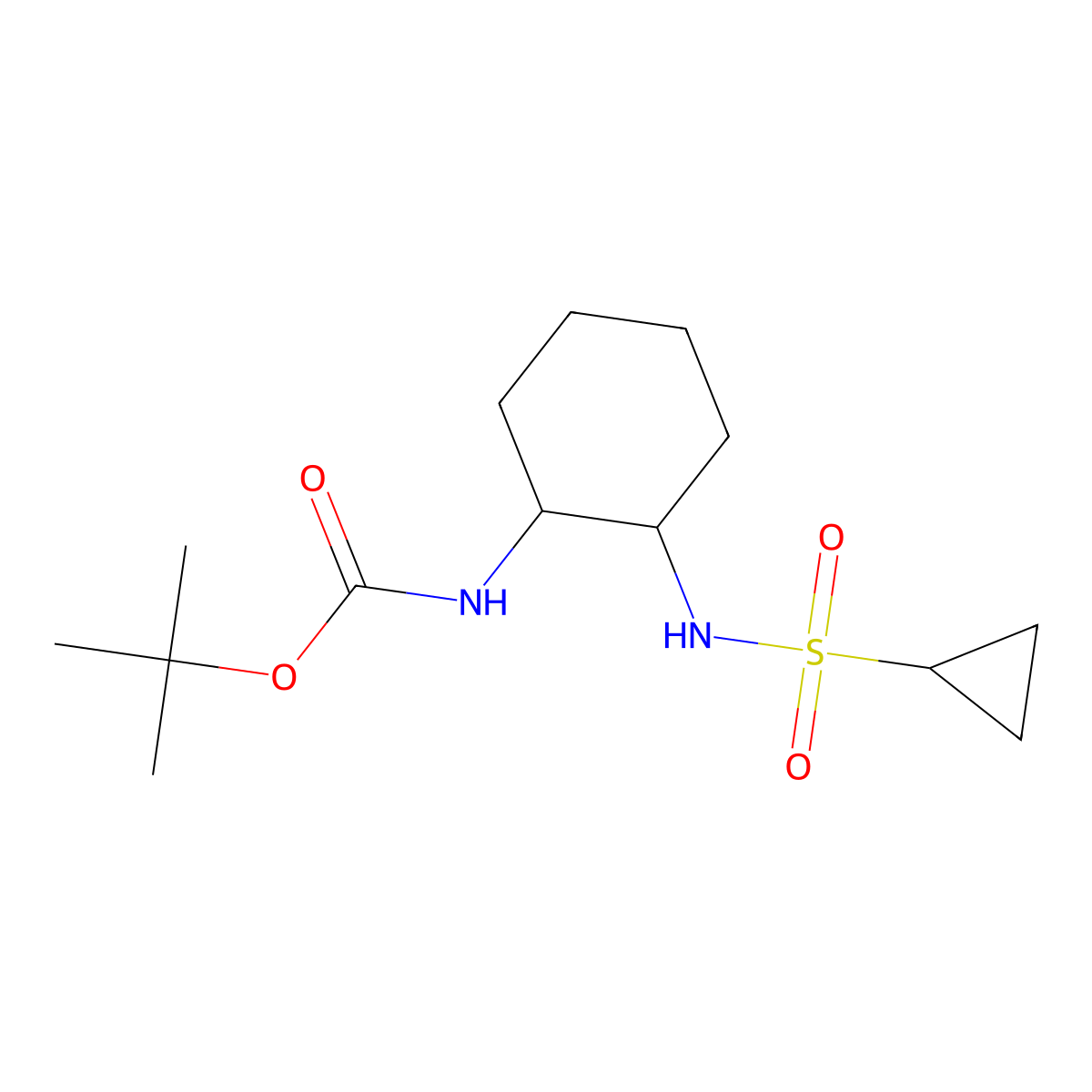 tert-butyl N-(2-cyclopropanesulfonamidocyclohexyl)carbamate molecular structure, CAS 2138346-09-3