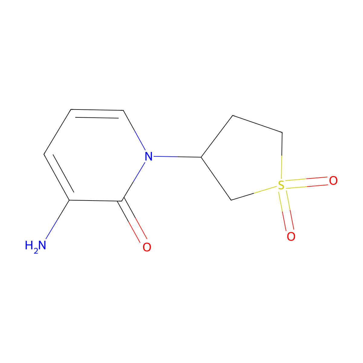 3-(3-Amino-2-oxo-1,2-dihydropyridin-1-yl)-1lambda6-thiolane-1,1-dione molecular structure, CAS 2138346-12-8