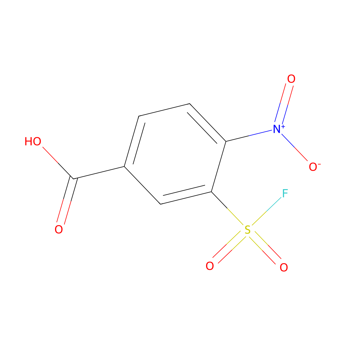3-(Fluorosulfonyl)-4-nitrobenzoic acid molecular structure, CAS 2138347-18-7