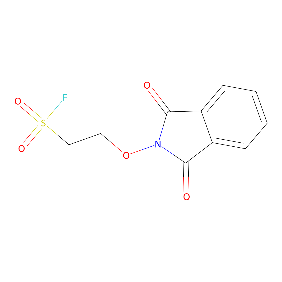 2-[(1,3-dioxo-2,3-dihydro-1H-isoindol-2-yl)oxy]ethane-1-sulfonyl fluoride molecular structure, CAS 2138347-20-1