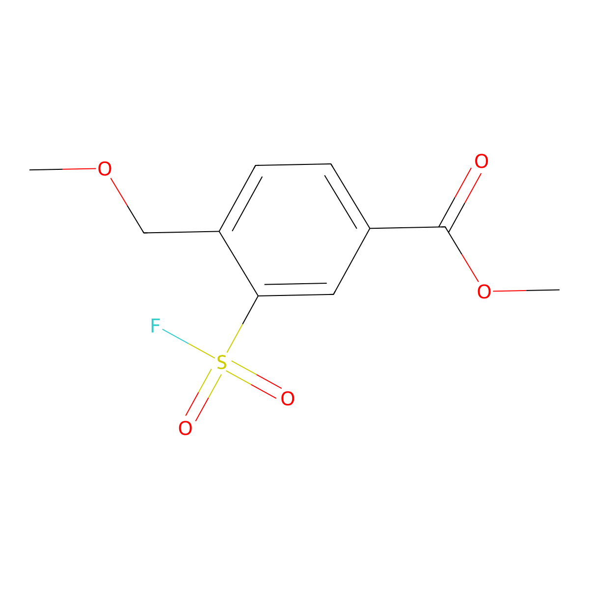 Methyl 3-(fluorosulfonyl)-4-(methoxymethyl)benzoate molecular structure, CAS 2138347-27-8