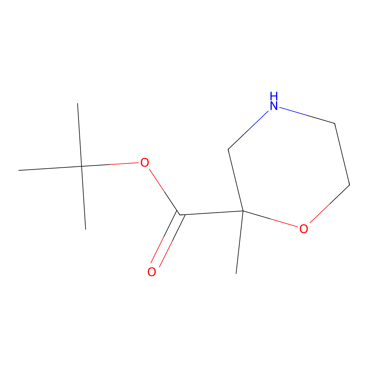 tert-Butyl 2-methylmorpholine-2-carboxylate molecular structure, CAS 2138347-64-3