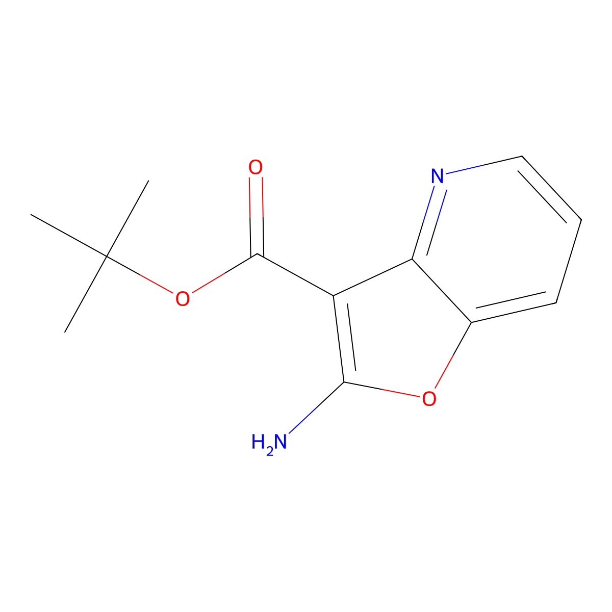 Tert-butyl 2-aminofuro[3,2-b]pyridine-3-carboxylate molecular structure, CAS 2138348-33-9