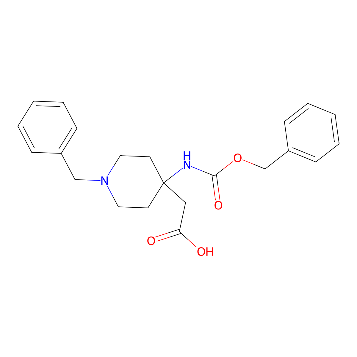 2-(1-Benzyl-4-{[(benzyloxy)carbonyl]amino}piperidin-4-yl)acetic acid molecular structure, CAS 2138349-38-7