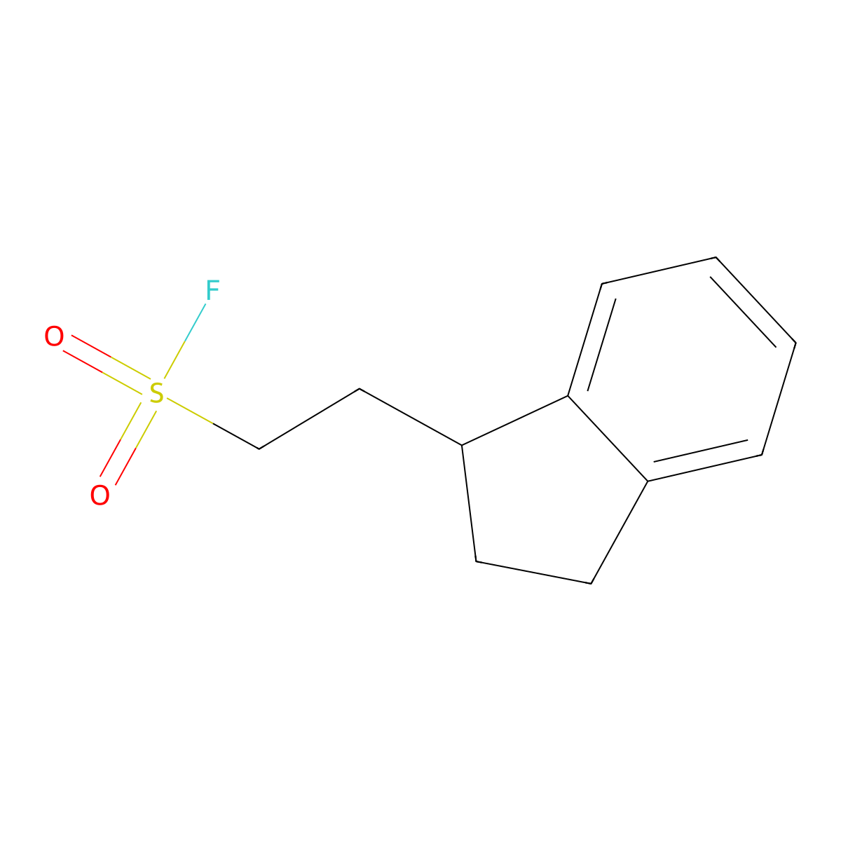 2-(2,3-dihydro-1H-inden-1-yl)ethane-1-sulfonyl fluoride molecular structure, CAS 2138349-50-3
