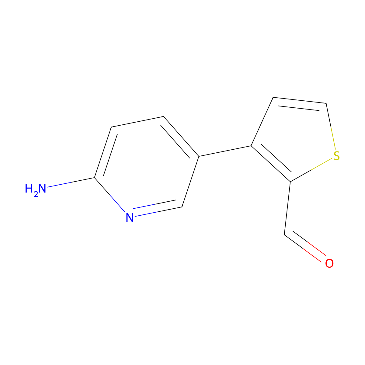 3-(6-Aminopyridin-3-yl)thiophene-2-carbaldehyde molecular structure, CAS 2138349-52-5