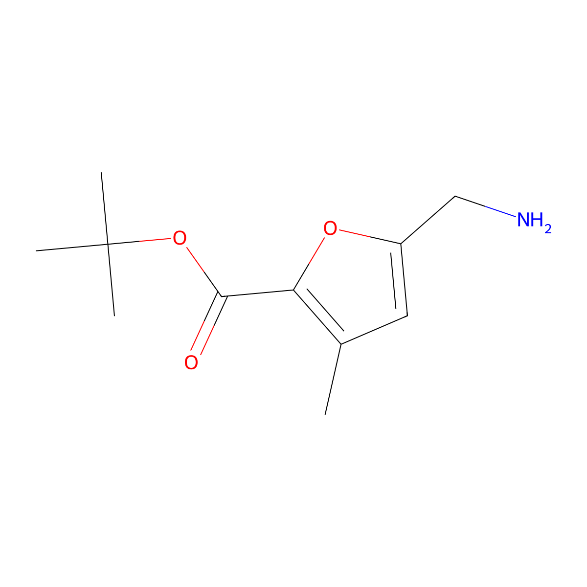 Tert-butyl 5-(aminomethyl)-3-methylfuran-2-carboxylate molecular structure, CAS 2138349-66-1