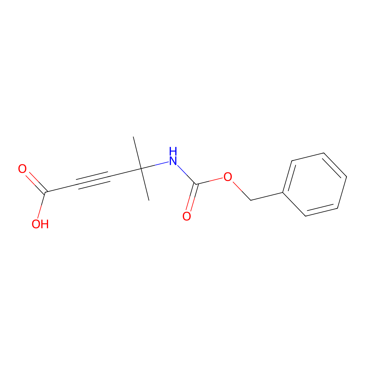4-{[(Benzyloxy)carbonyl]amino}-4-methylpent-2-ynoic acid molecular structure, CAS 2138350-43-1