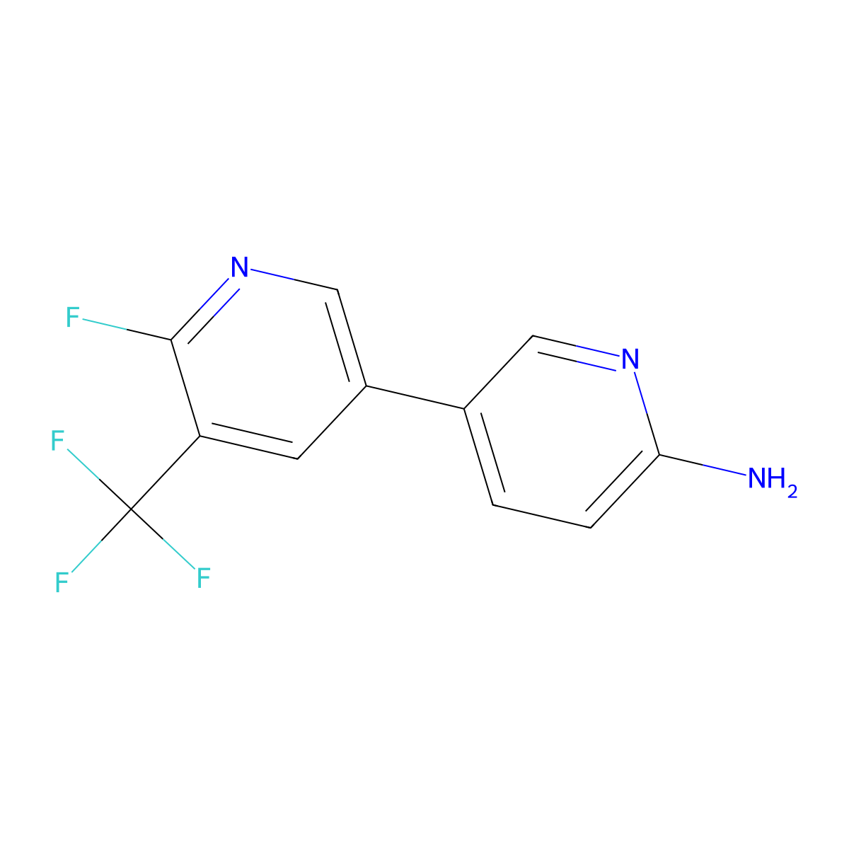 5-[6-Fluoro-5-(trifluoromethyl)pyridin-3-yl]pyridin-2-amine molecular structure, CAS 2138350-75-9