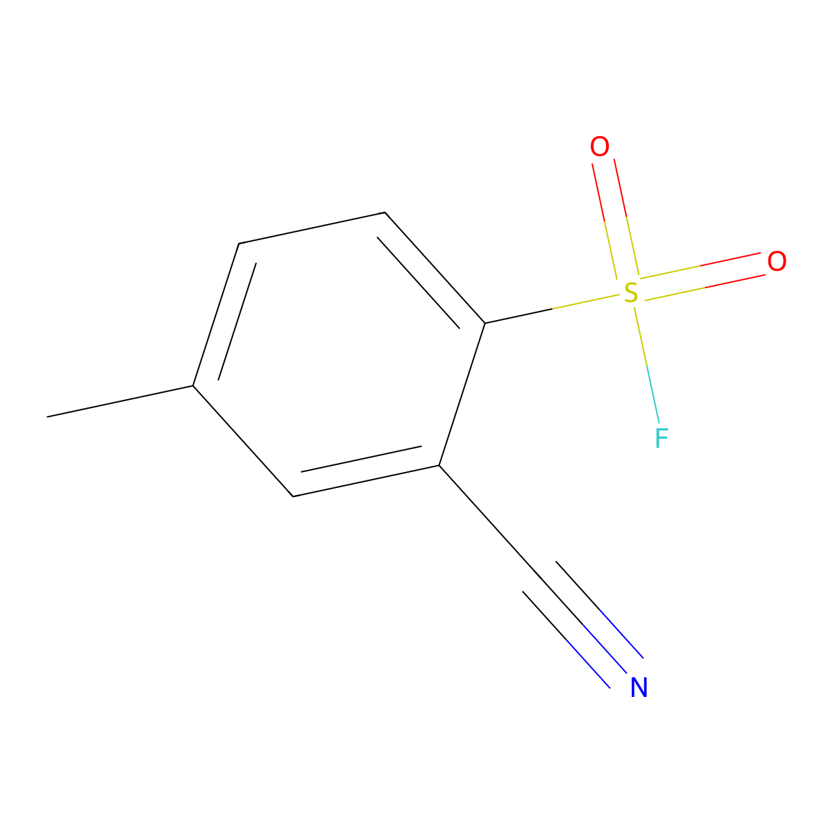 2-Cyano-4-methylbenzene-1-sulfonyl fluoride molecular structure, CAS 2138350-88-4