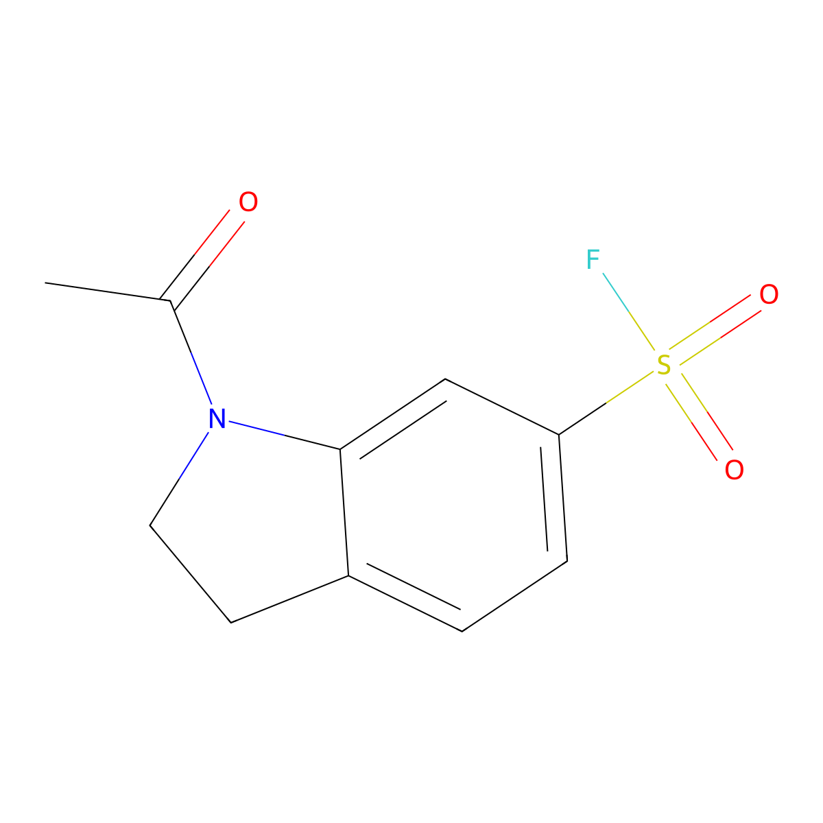 1-acetyl-2,3-dihydro-1H-indole-6-sulfonyl fluoride molecular structure, CAS 2138351-09-2