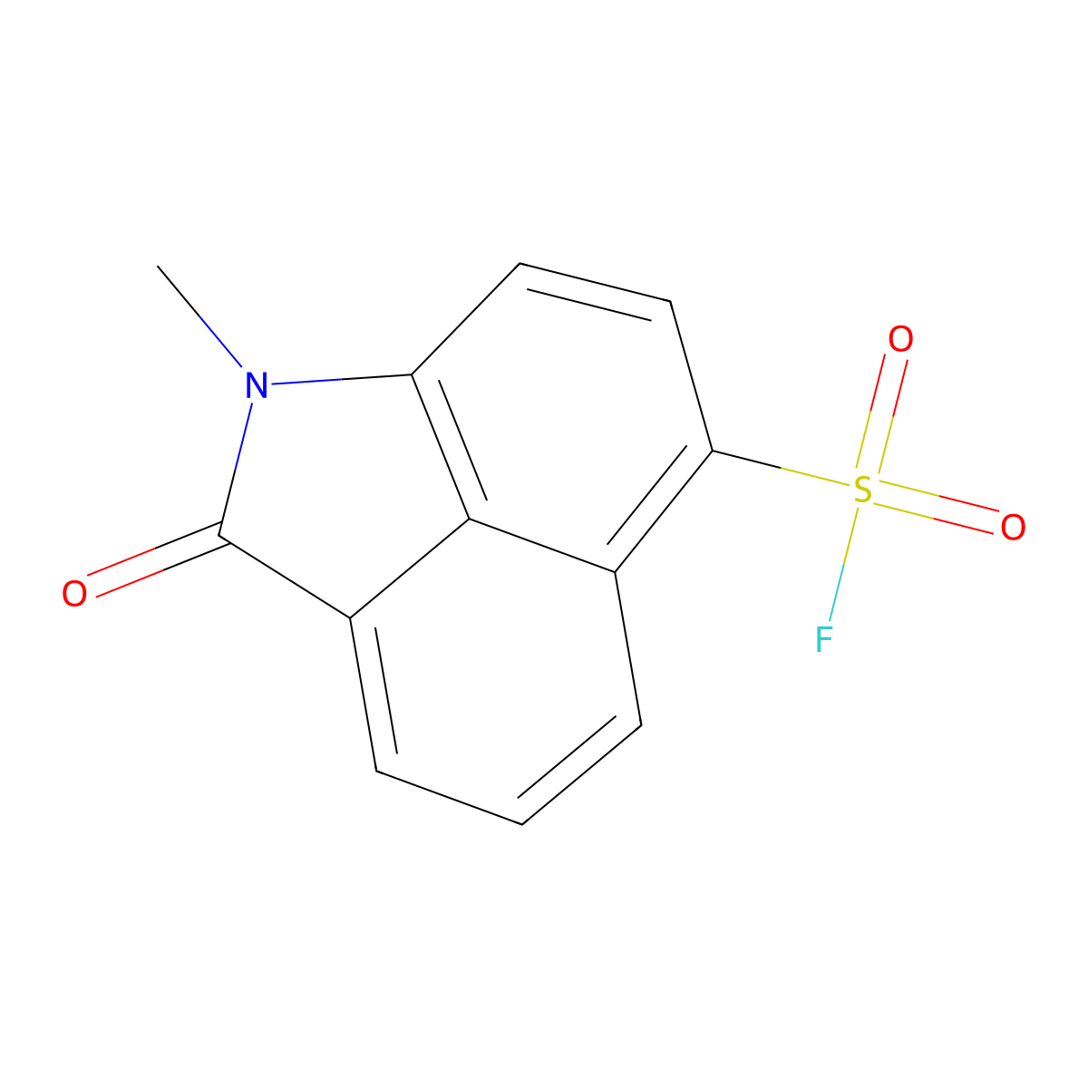 2-Methyl-3-oxo-2-azatricyclo[6.3.1.0,4,12]dodeca-1(11),4(12),5,7,9-pentaene-9-sulfonyl fluoride molecular structure, CAS 2138351-14-9