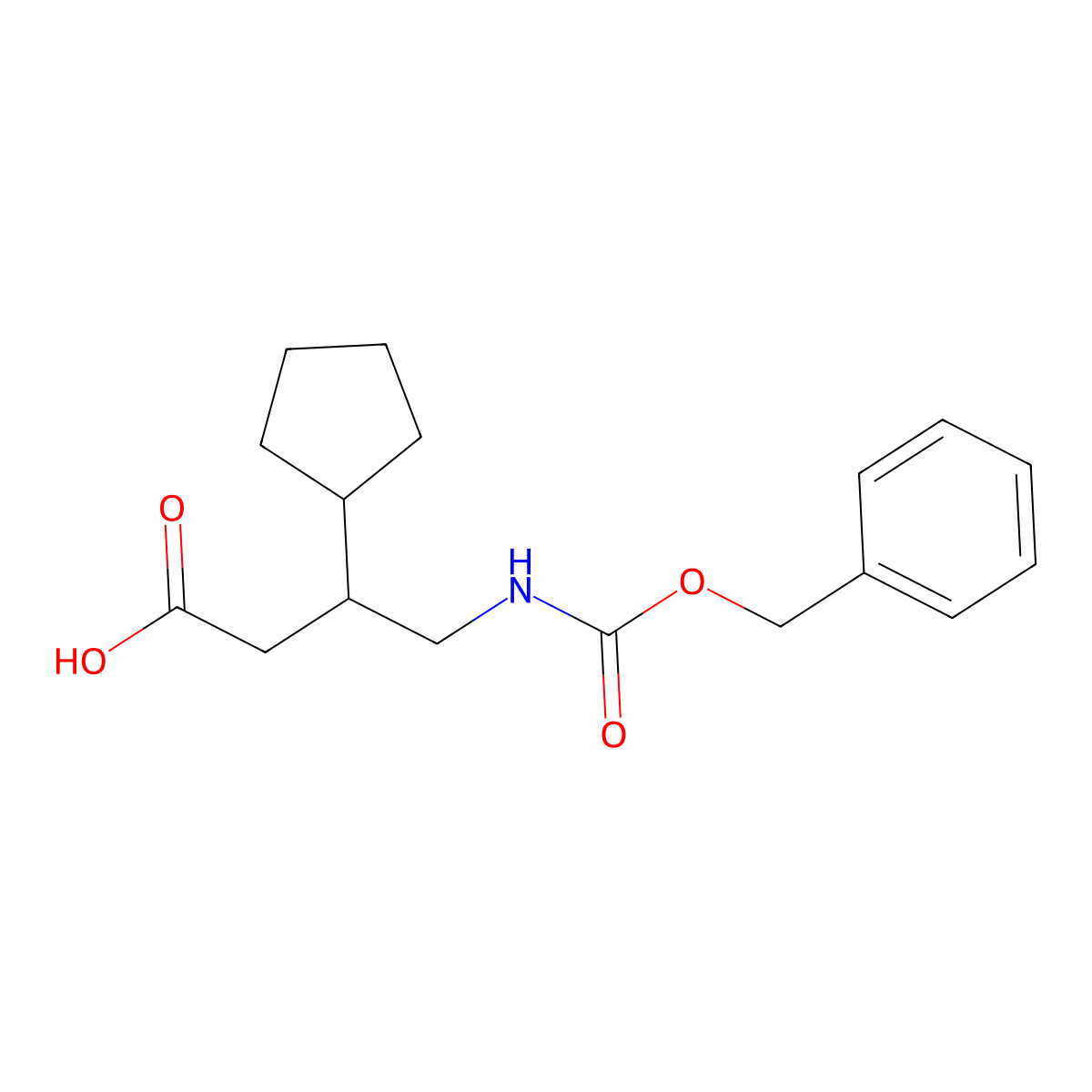 4-{[(Benzyloxy)carbonyl]amino}-3-cyclopentylbutanoic acid molecular structure, CAS 2138351-23-0