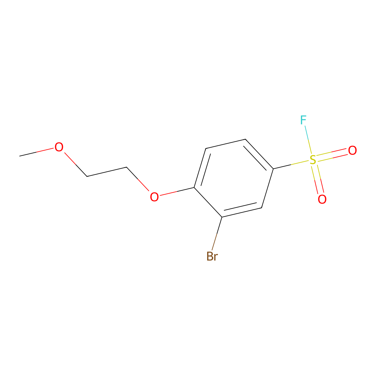 3-Bromo-4-(2-methoxyethoxy)benzene-1-sulfonyl fluoride molecular structure, CAS 2138351-32-1