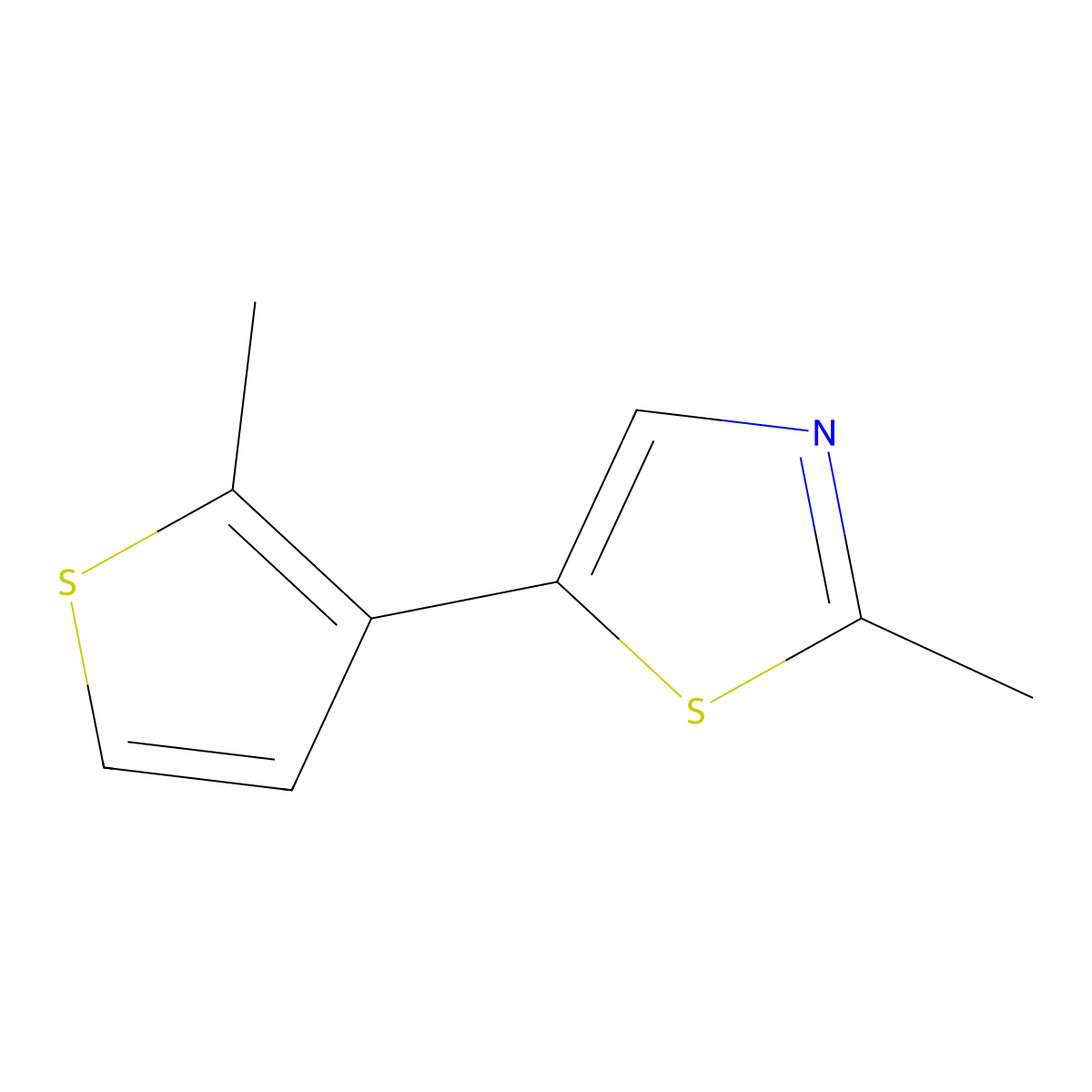 2-Methyl-5-(2-methylthiophen-3-yl)-1,3-thiazole molecular structure, CAS 2138351-38-7