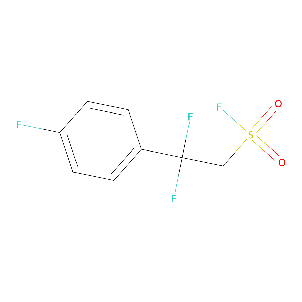 2,2-Difluoro-2-(4-fluorophenyl)ethane-1-sulfonyl fluoride molecular structure, CAS 2138351-43-4