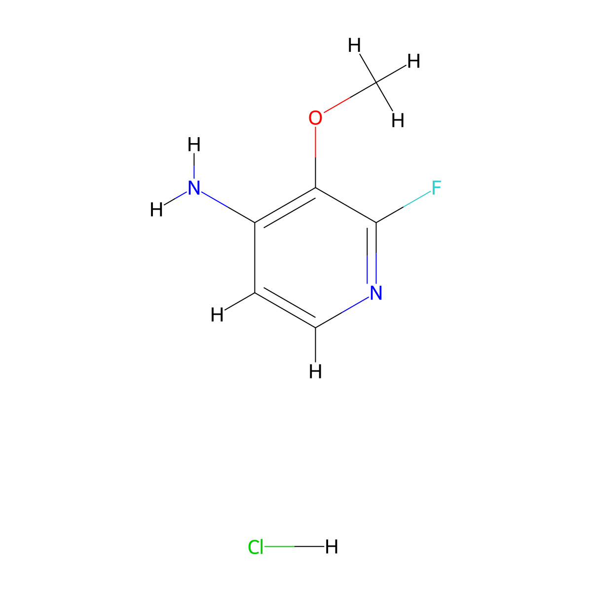2-Fluoro-3-methoxypyridin-4-amine hydrochloride molecular structure, CAS 2138351-94-5